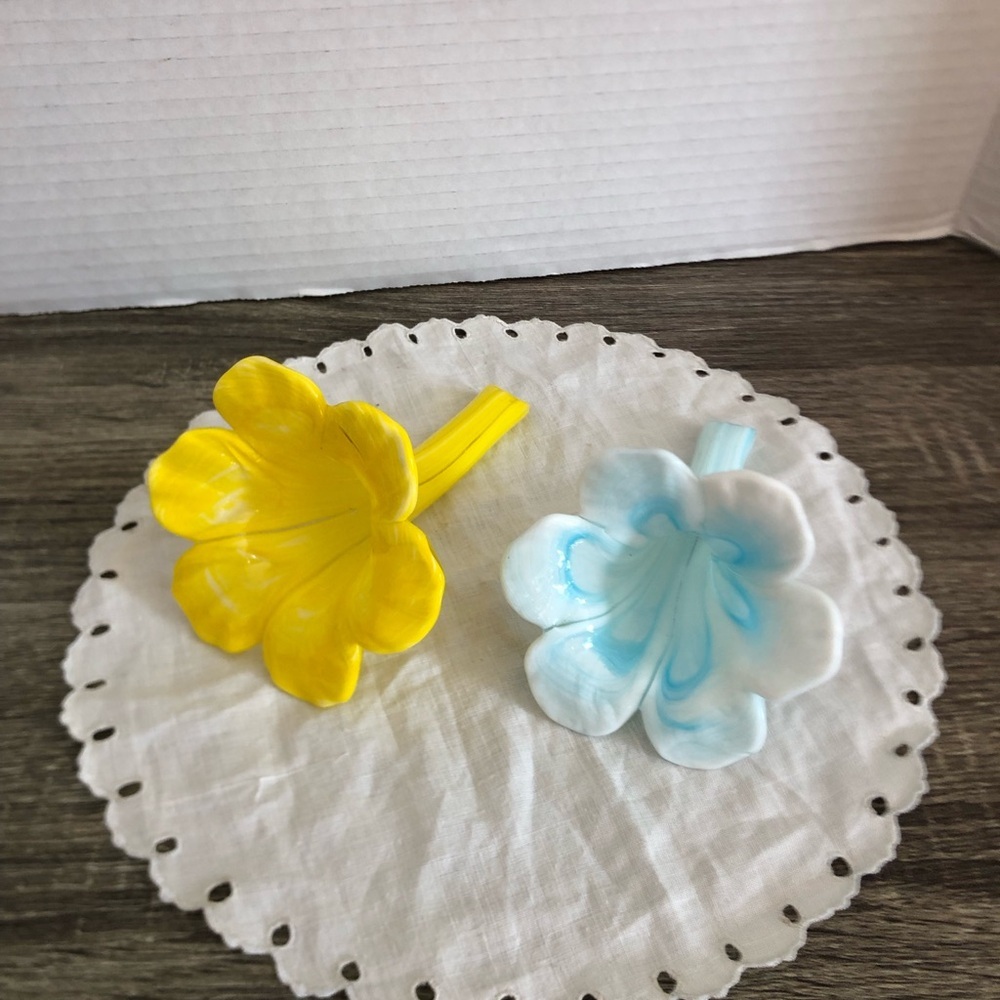Hand Blown Slag Glass Flowers